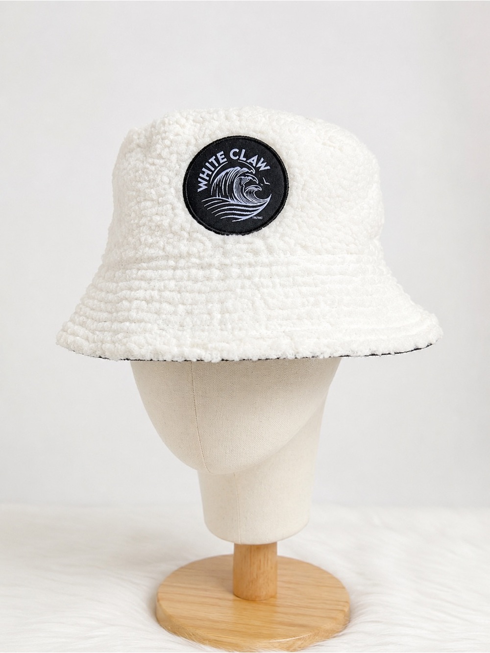 White Claw Women's White Sherpa Bucket Hat